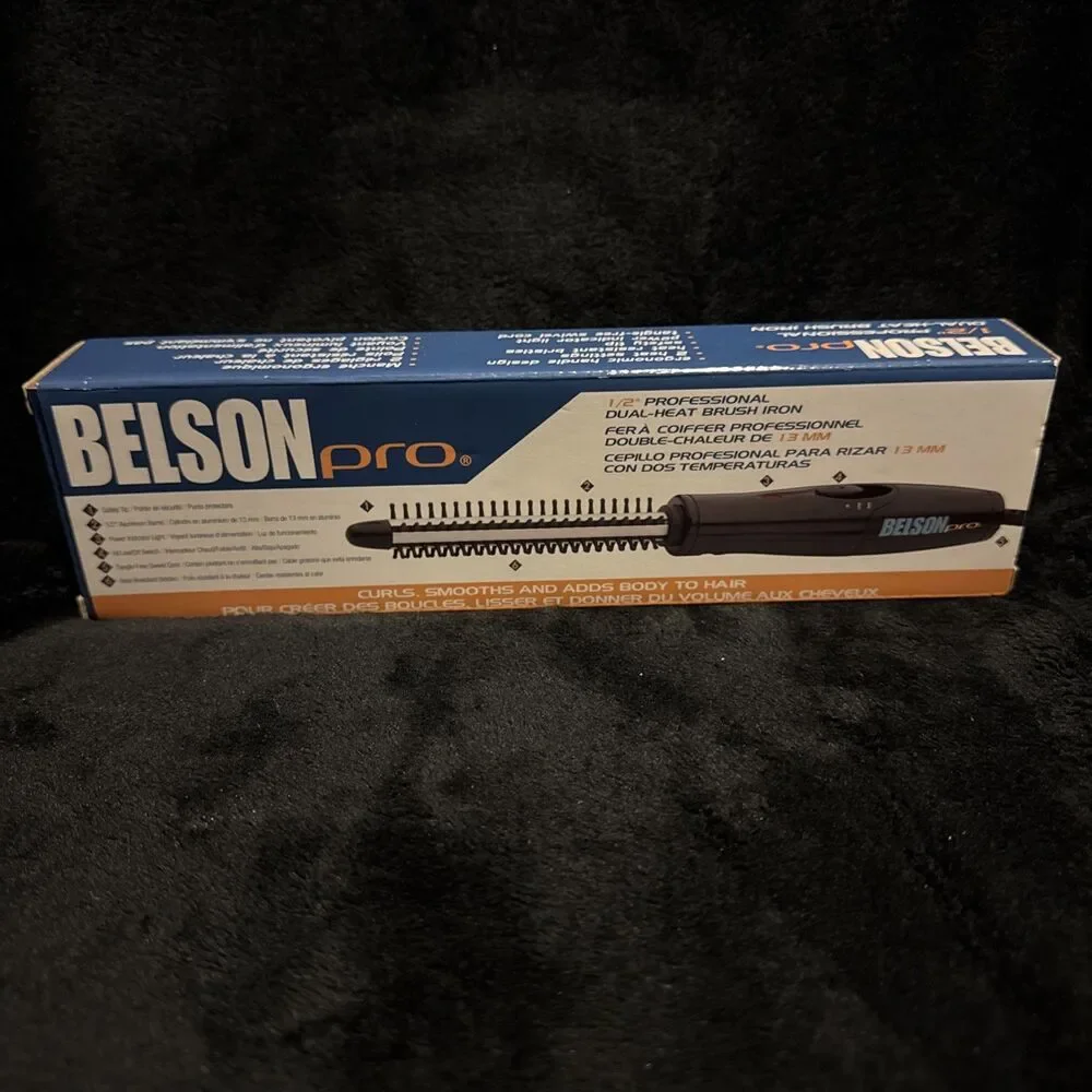 Belson Pro 1/2 Inch Professional Dual-Heat Curling Brush Iron Hair Styling Tool